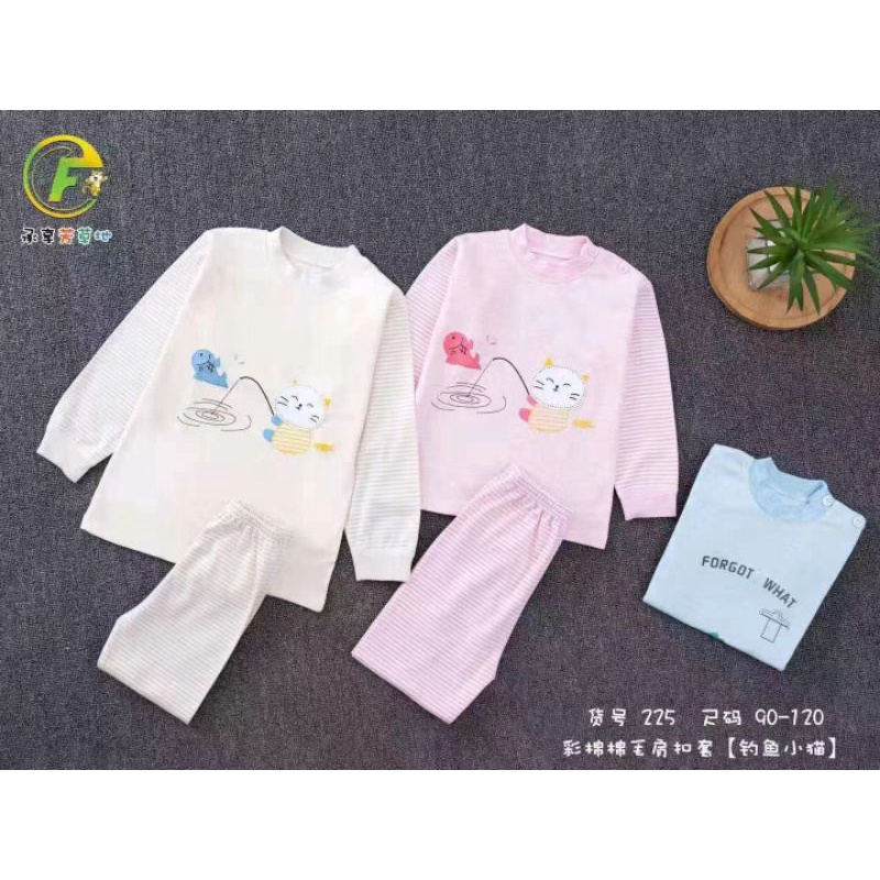 Bộ cotton len quảng châu xuất nhật cao cấp cho bé trai bé gái