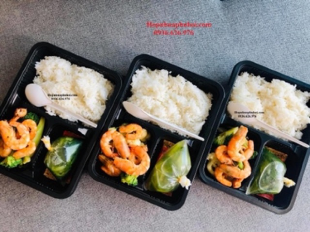 Hộp nhựa 3 ngăn đựng cơm