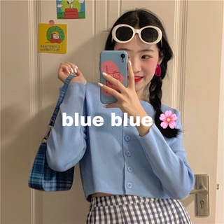 Xiaozhainv Áo dệt kim màu trơn phong cách retro Hàn Quốc xinh xắn đáng yêu