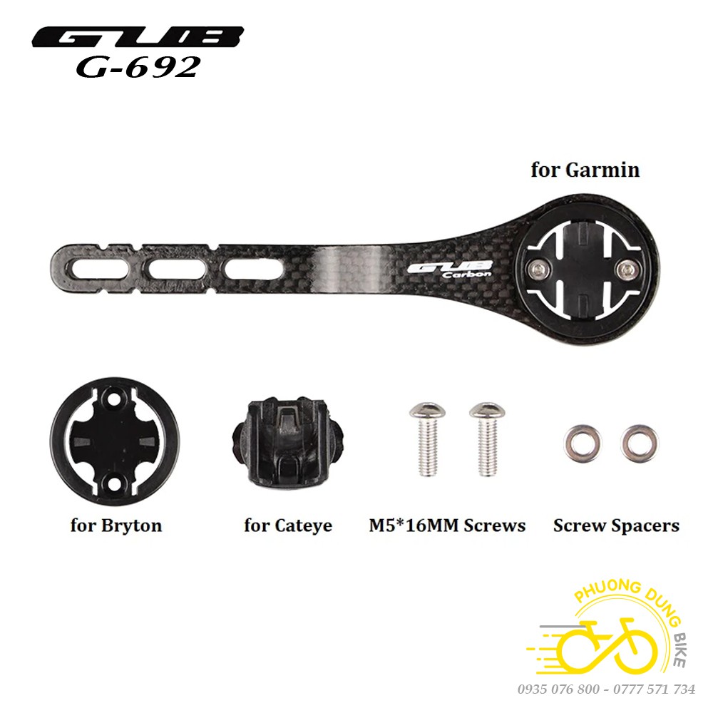 Giá Carbon GUB bắt đồng hồ xe đạp Cateye, Garmin, Bryton