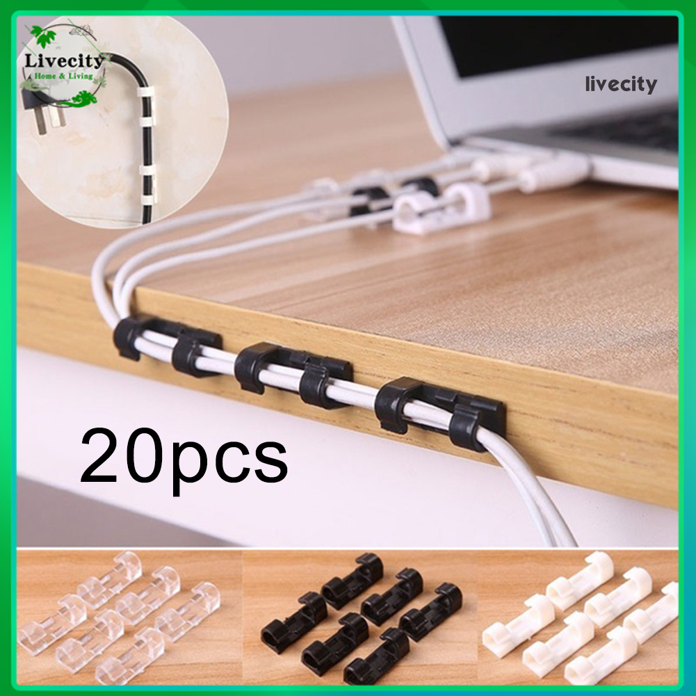 Set 20 Kẹp Cố Định Sắp Xếp Dây Cáp Tiện Dụng
