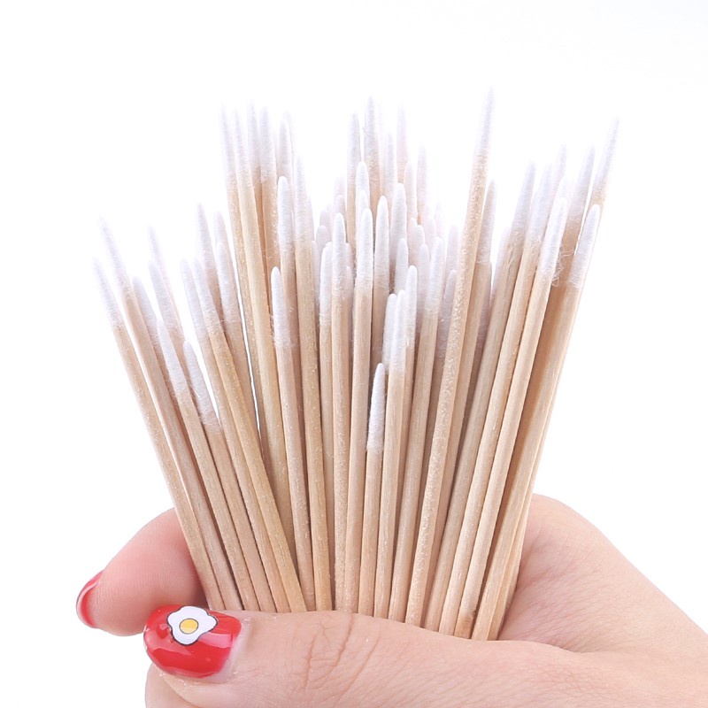 Tăm Bông Cotton Cán Gỗ Dùng Để Tẩy Sơn Móng Tay