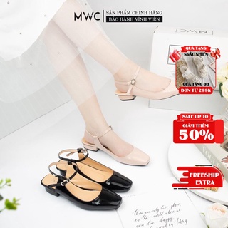 Giày Búp Bê Nữ Thời Trang MWC Mũi Vuông Quai Cài Hở Gót Thời Thượng NUBB- 2197