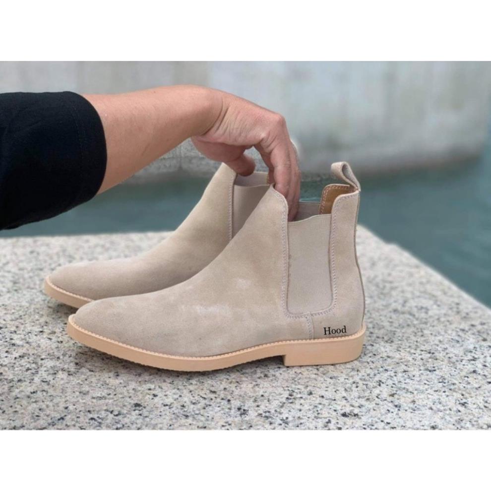 Giày Chelsea boots da bò lộn màu tan thời trang . #