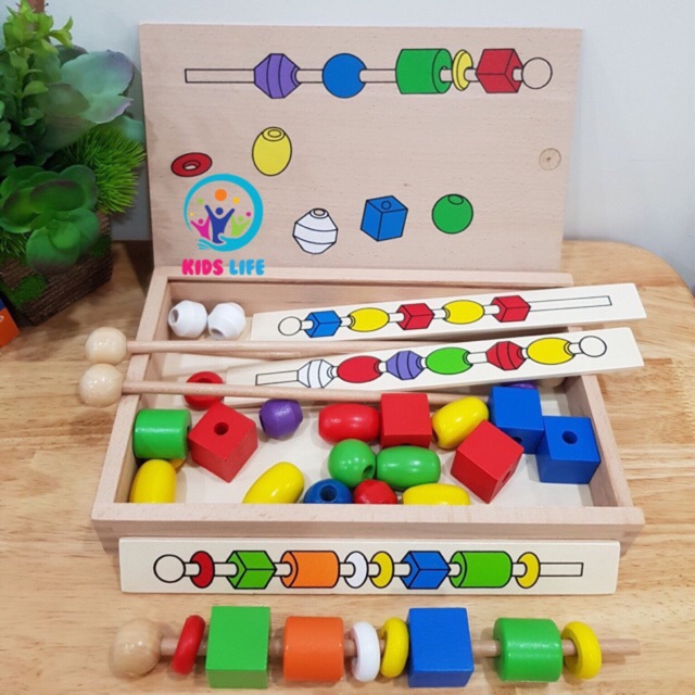 Đồ Chơi Giáo Dục - Xâu Hạt Theo Trật Tự - Giáo Cụ Montessori