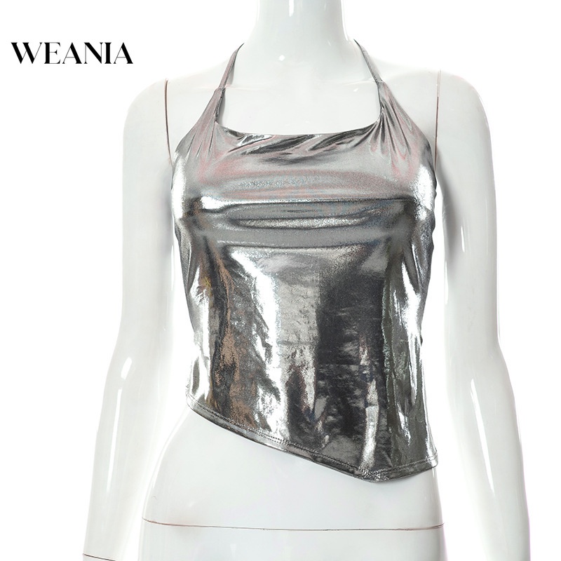 Áo Tank Top Hai Dây Đính Kim Tuyến Lấp Lánh Quyến Rũ Cho Nữ