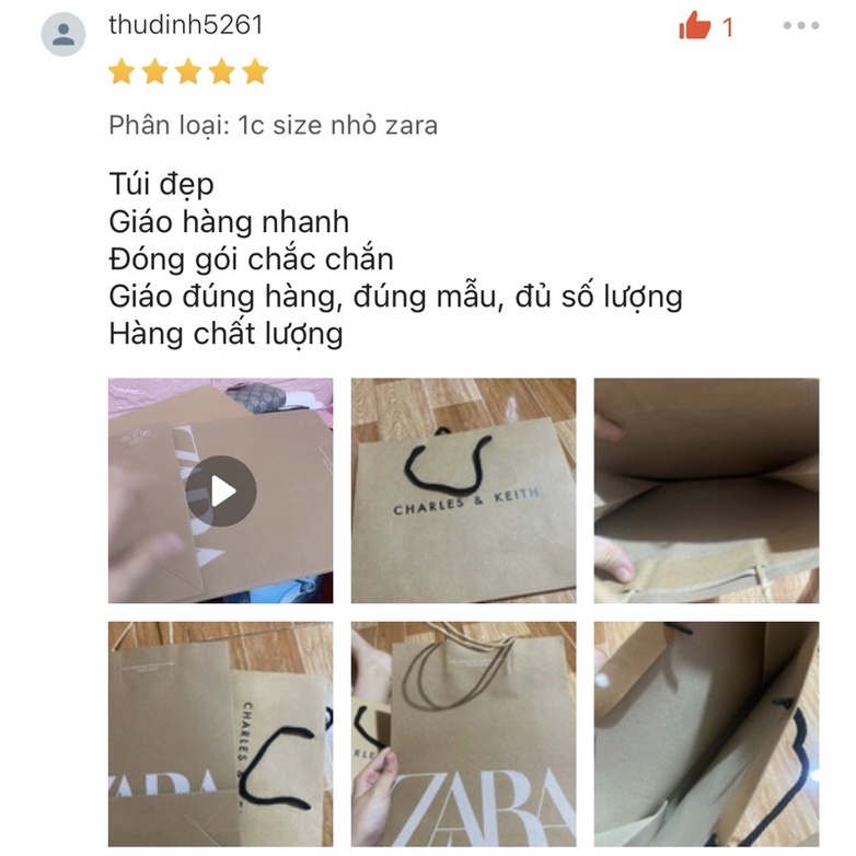 HCM-Túi giấy zara đủ size S/M/L