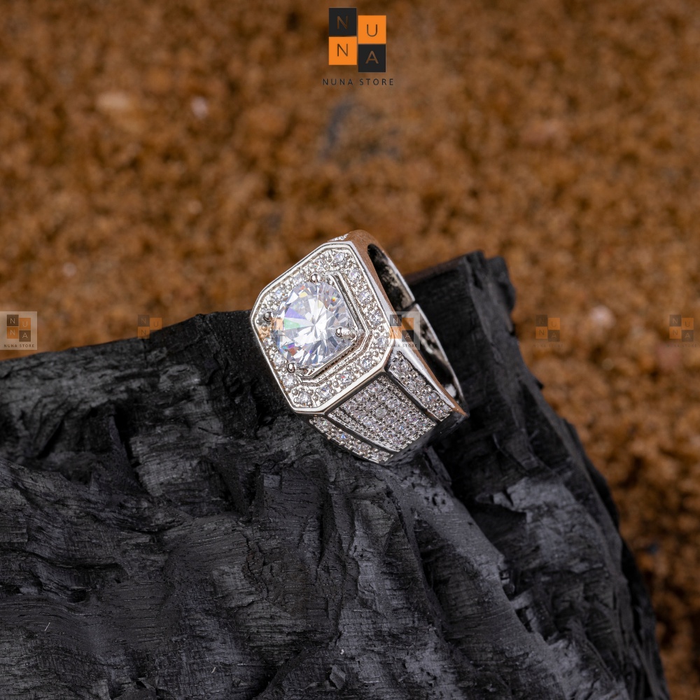 Nhẫn nam nhẫn bạc 925 có gắn đá nhân tạo thời trang DN1102