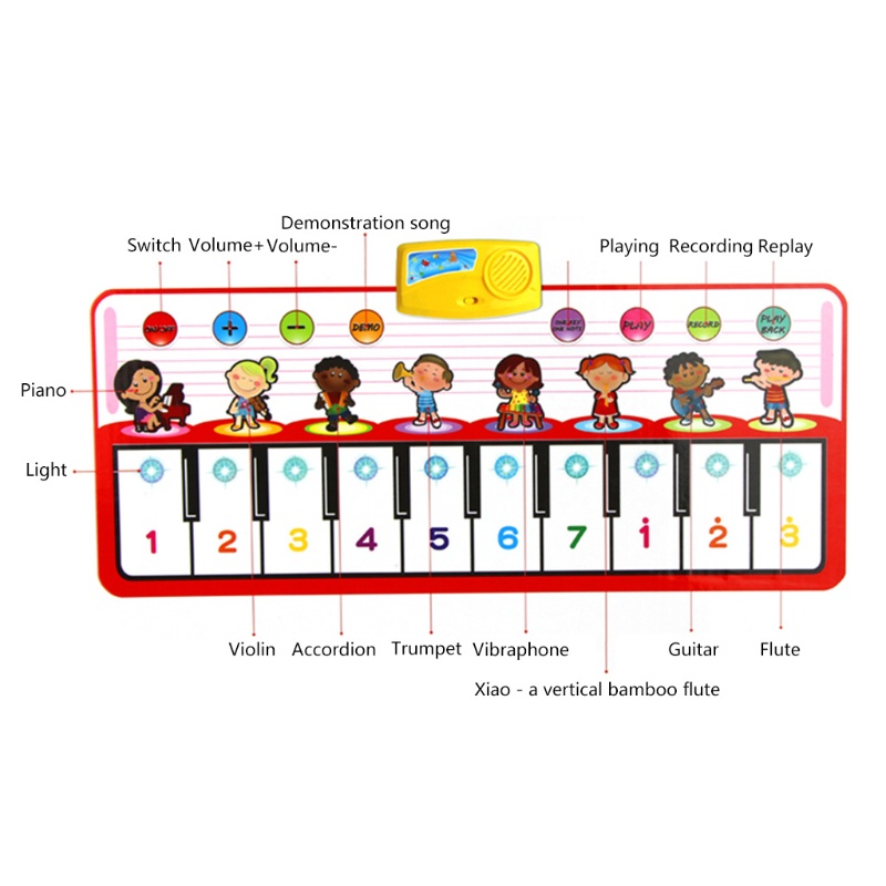 Thảm Chơi Đàn Piano Từ Tính Bằng Polyester Mềm Có Thể Gấp Gọn Cho Bé