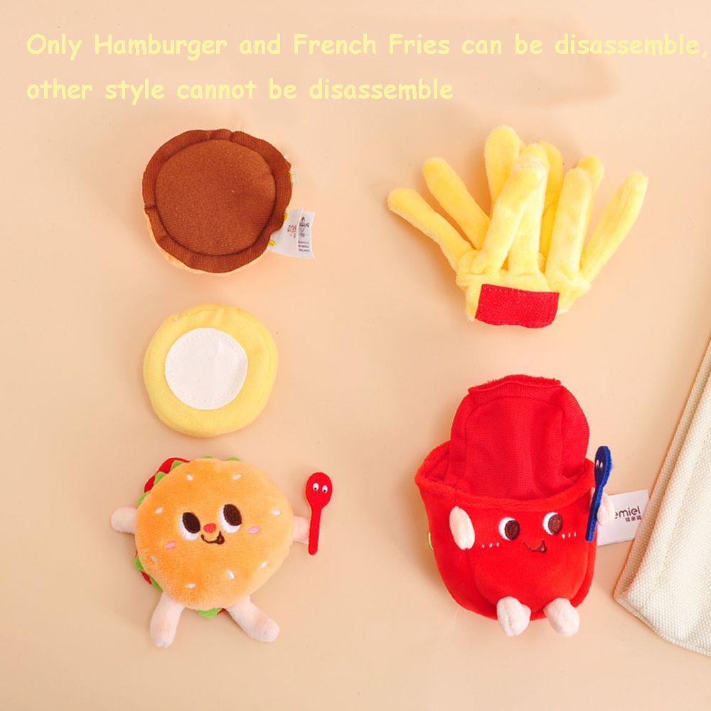 Móc Khóa Hình Bánh Hamburger Nhồi Bông Dễ Thương