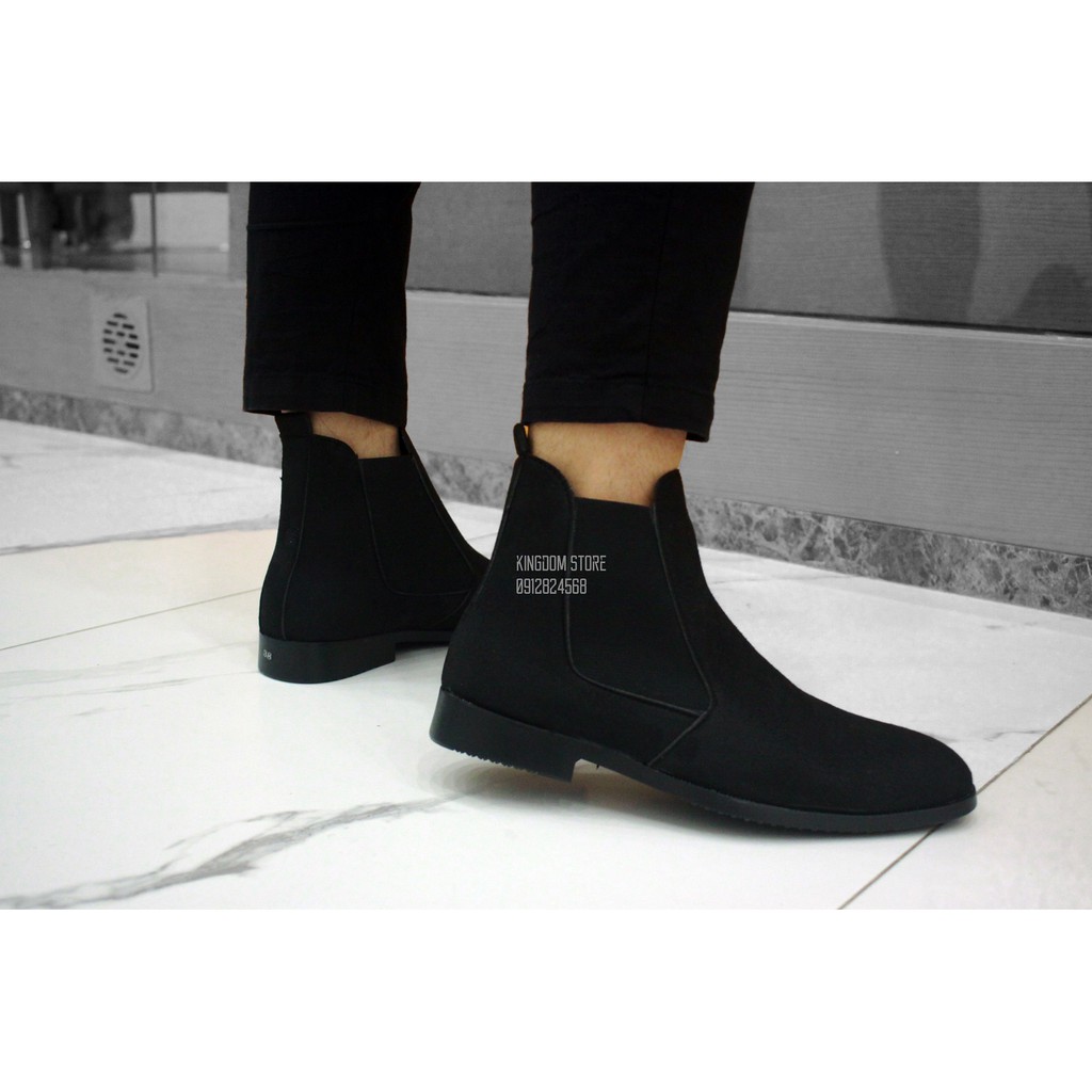 Giày chelsea boot da lộn da bò hàng đẹp loại 1 (QK)