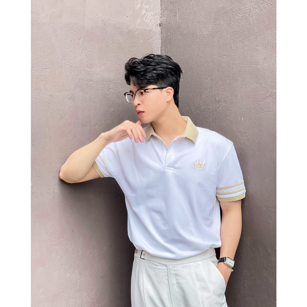 Áo Thun Polo Nam cổ bẻ CROWN, Chất vải Cá Sấu cao cấp chuẩn form