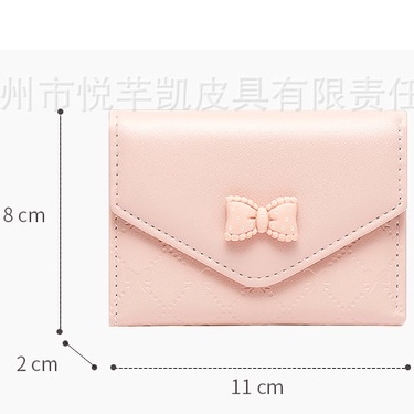 Ví nữ mini cute GENZZZ họa tiết nơ đáng yêu thiết kế nhỏ gọn đựng trong túi xách V028