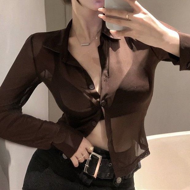 Set đồ COZOK gồm áo lưới tay dài chống nắng và áo ngực phong cách quyến rũ