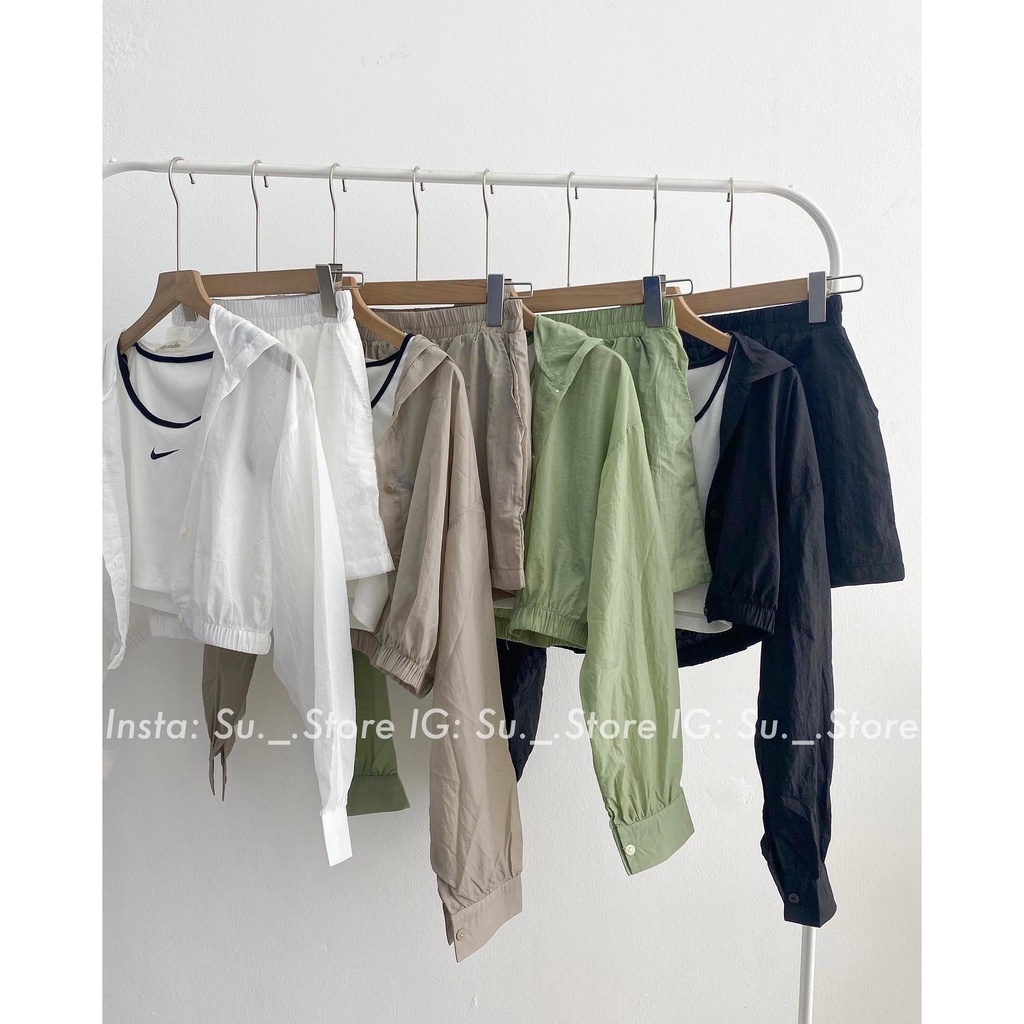 Set 3 đồ áo sát vai kèm áo croptop liền mũ và quần S392 SUSTORE