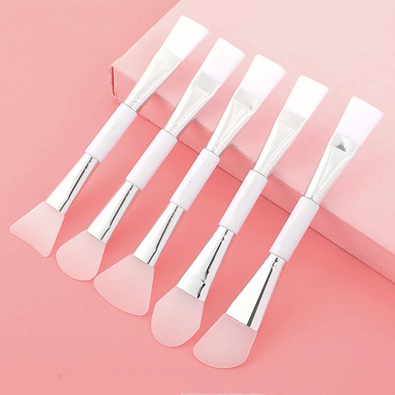 [Hàng mới về] Dụng cụ cọ và dao silicone sợi len phết mặt nạ trang điểm làm đẹp 2 đầu chuyên dụng