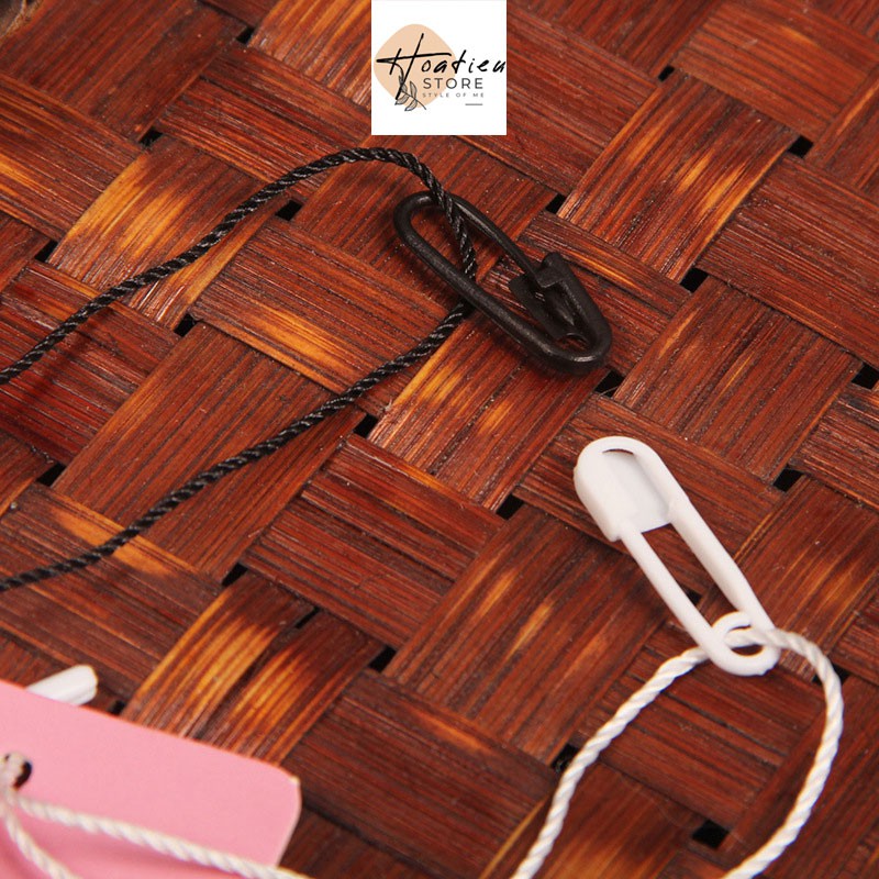 Dây treo mác, tag gắn quần áo có kim băng cao cấp, set 100 dây tag