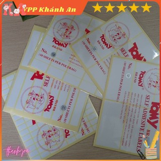 Giấy Tomy, nhãn dán Tomy A5 các cỡ 99 - 124(10 tờ/tập)
