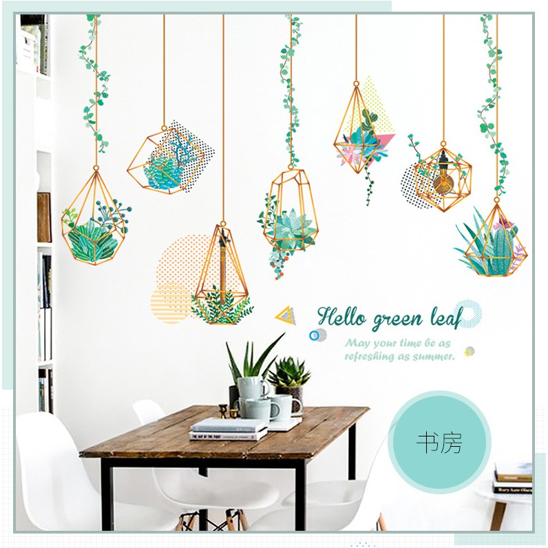 (Sale lấy lượt mua) Decal dán tường chủ đề cây hoa lá