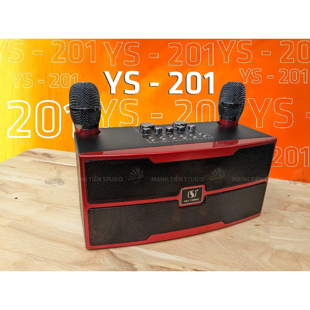 Loa Di Động Bluetooth Karaoke tặng kèm 2 Micro Hát Karaoke YS201 Bass Trầm Cực Chuẩn Công Suất 35W Siêu hay