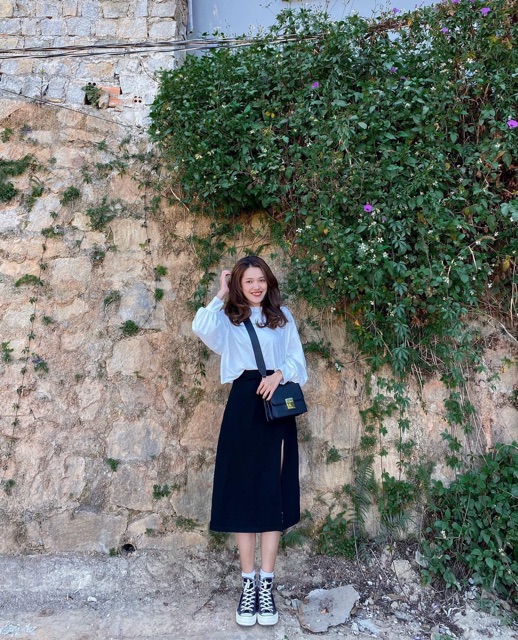 CHÂN VÁY MIDI XẺ ĐÙI