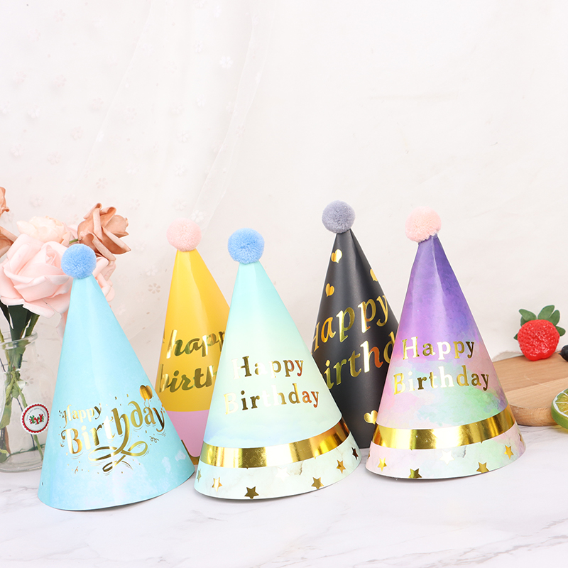 Set 2 Nón Giấy Hình Chữ Happy Birthday Trang Trí Tiệc Sinh Nhật Cho Bé