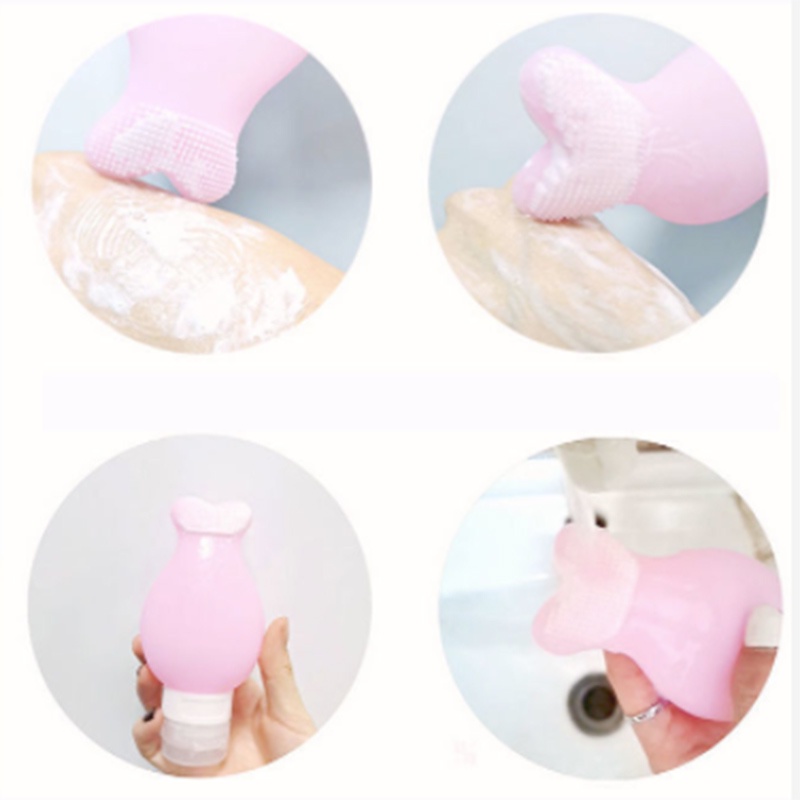 Chai Silicone Rỗng Đựng Dầu Gội Sữa Tắm Hình Đuôi Cá 90ml