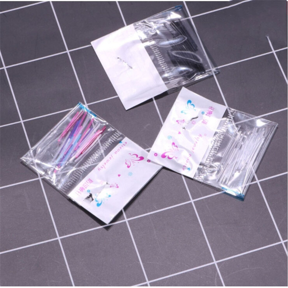 Khuyên tai nhựa màu đen trong suốt chống dị ứng