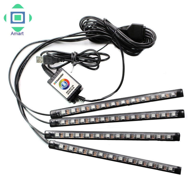 (Shop Amart) Dải đèn LED USB RGB gắn trong xe hơi