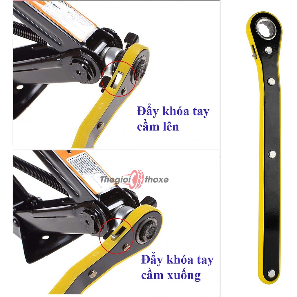 Kích chữ A ô tô 3 tấn - kèm tay quay tự động  - Thế Giới Thợ Xe