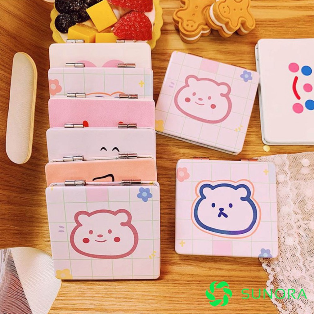 Gương Mini Gập Hai Mặt Dễ Thương Hàn Quốc