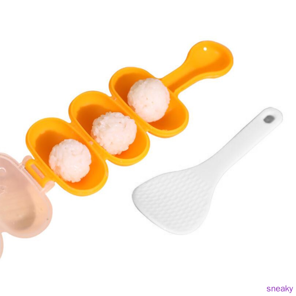 Khuôn Làm Cơm Cuộn 3 Ngăn Bằng Nhựa Chống Dính Diy