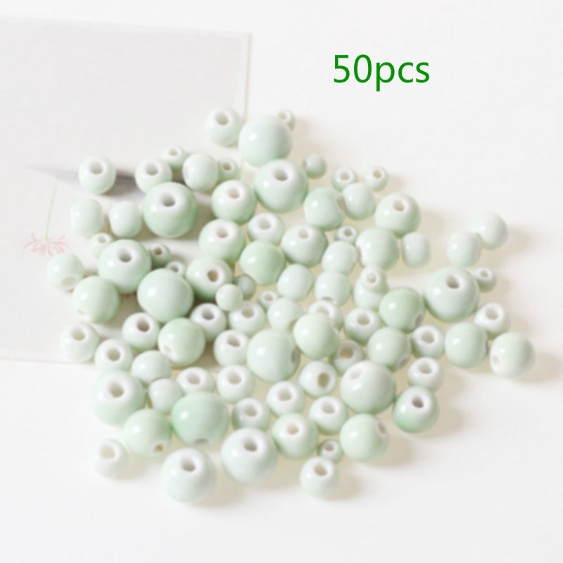 Bộ 50 Hạt Gốm Dùng Làm Trang Sức