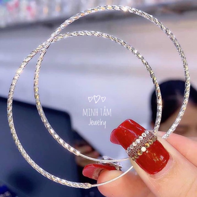 Khuyên tai vòng tàu bạc ta-Minh Tâm Jewelry