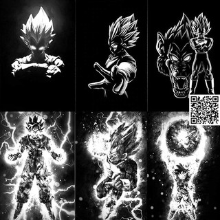 1498 Tranh giấy treo tường Poster áp phích hình dragonball 7 viên ngọc rồng nhiều hình Songoku Cadic Vegeta Broly