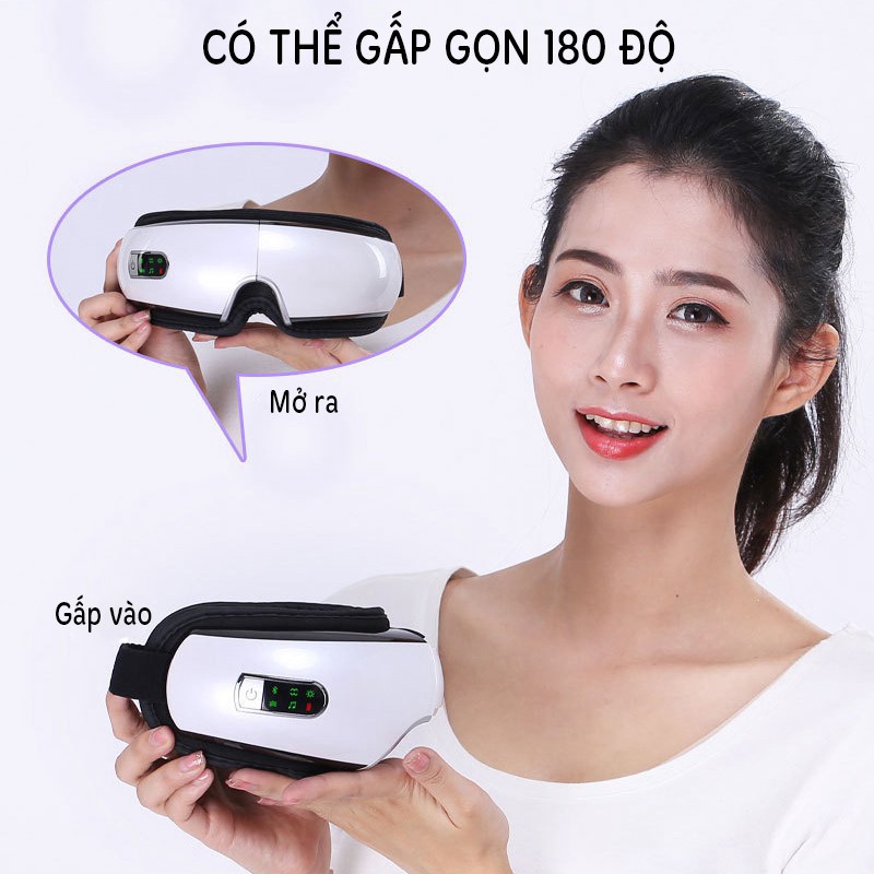 Máy massage mắt Cicico Eye Care Bluetooth kính matxa xoa dịu cơn mỏi mắt áp suất khí sưởi nóng giảm thâm quầng