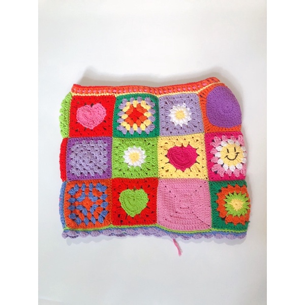 Chân váy ghép ô vuông hamade