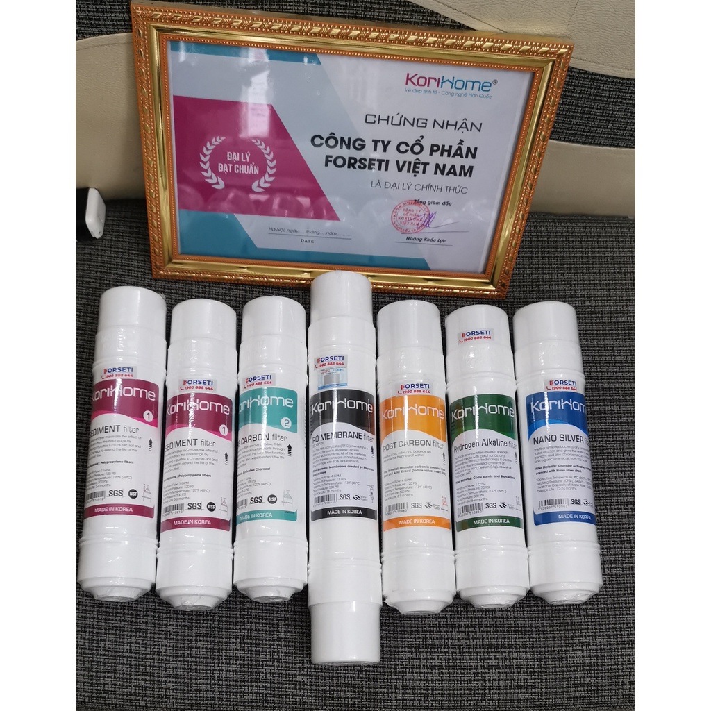 Combo 7 lõi lọc nước Korihome chính hãng dùng cho máy lọc nước Korihome WPK-902