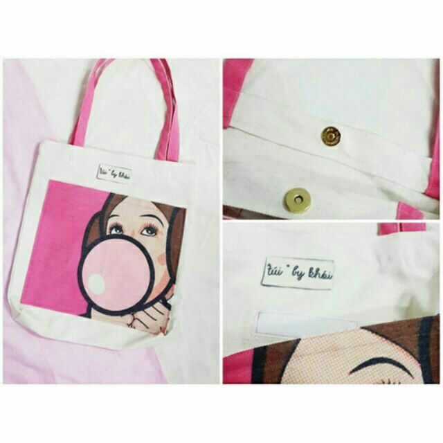 Pink girl totebag