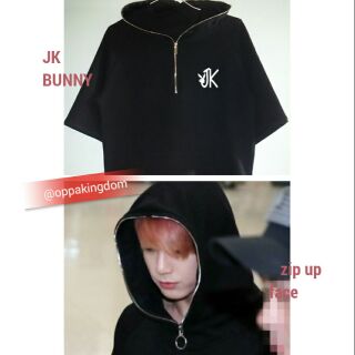 Áo hoodie dây kéo mũ giống Jungkook