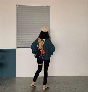 Áo bomber xanh [ order ]