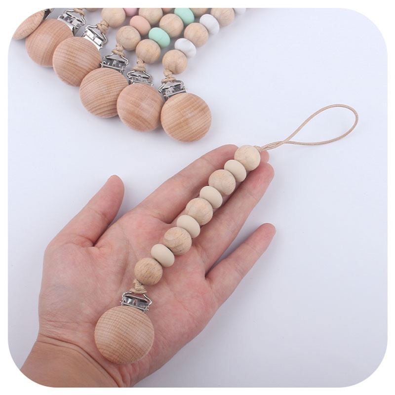 Giá Đỡ Núm Vú Giả Xỏ Hạt Sồi Handmade Dành Cho Trẻ Sơ Sinh