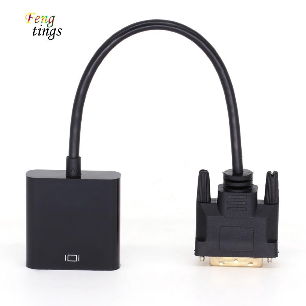 ✌ FT ✌ 1080p DVI-D 24+1 Pin Male to VGA 15Pin Female Active Cable Adapter Converter