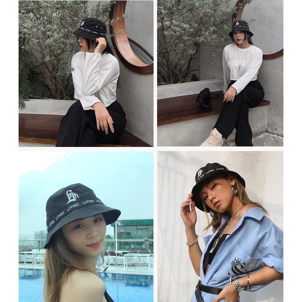 Mũ Bucket nam nữ chính hãng LITRO Nón bucket unisex cao cấp Mũ vành hàng thiết kế vải gió xuất khẩu MU001