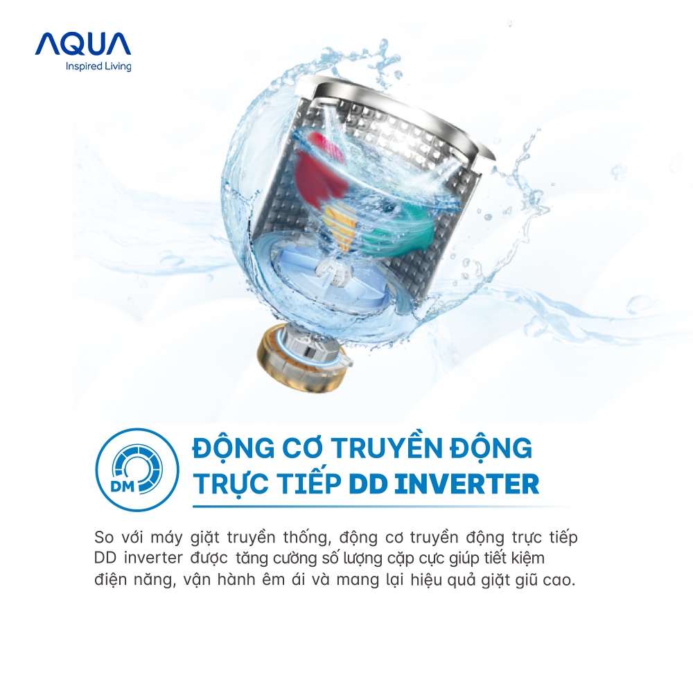 Freeship Toàn Quốc - Máy giặt cửa trên 10kg Aqua AQW-DR101GT.BK