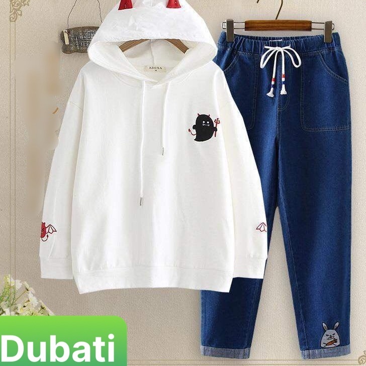 ÁO HOODIE, ÁO NỈ TAY DÀI CÓ MŨ NAM NỮ MA CUTE SIÊU XINH UNISEX - DUBATI FASHION