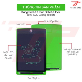 [hot] Bảng viết thông minh LCD tự xóa 8.5 inch cho bé tập vẽ, viết