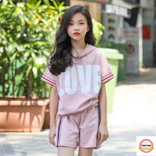 Set Bộ Đồ Cho Bé Gái Mùa Hè THANH THỊNH 18-45kg mẫu Chữ LOVE.