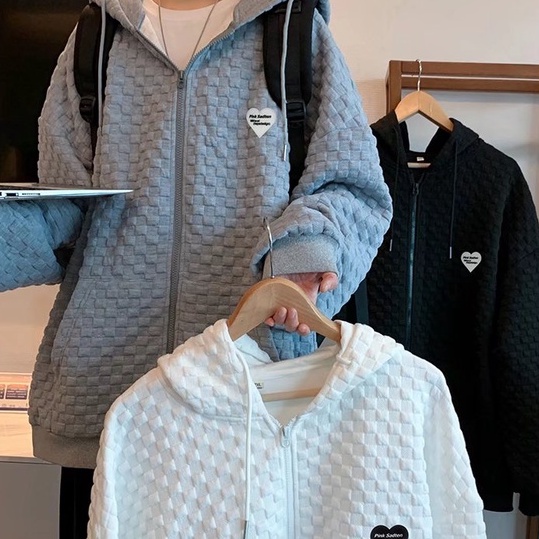 Áo Khoác Hoodie Nam Nữ Màu Trơn Phối Dây Xích Kiểu Hàn Quốc Thời Trang Cho áo khoác hoodie zip nữ áo khoác hoodie form rộng áo khoác hoodie cặp