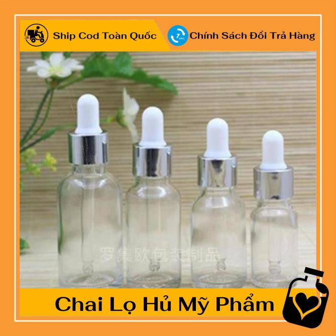 [TOP GIÁ RẺ] Lọ đựng tinh dầu 15ml,20ml Dày bóp giọt Khoen Bạc , lọ chiết serum ,Xưởng Chai Lọ